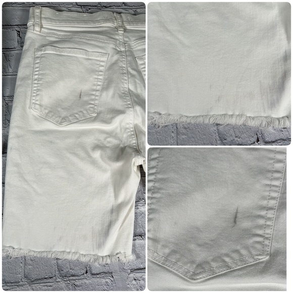 LOFT High Waist Short Bermuda Shorts Lot of 2 pairs size 8 /29 Blue White Denim - Picture 9 of 16